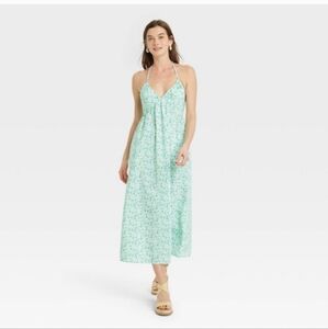 Women’s Green Floral Midi Sundress ~ Universal Thread M